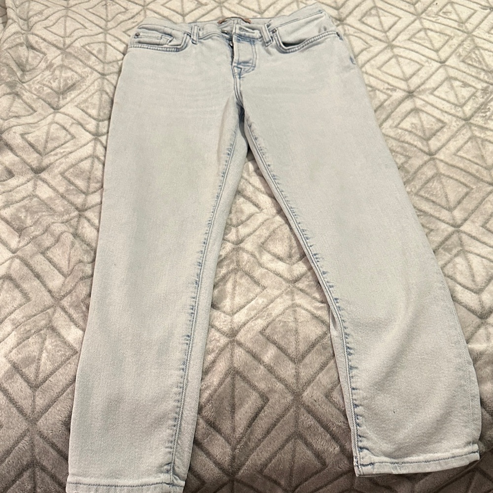 7 For All Mankind Luxe Vintage “Josefina” Women's Light Blue Straight Leg Jeans